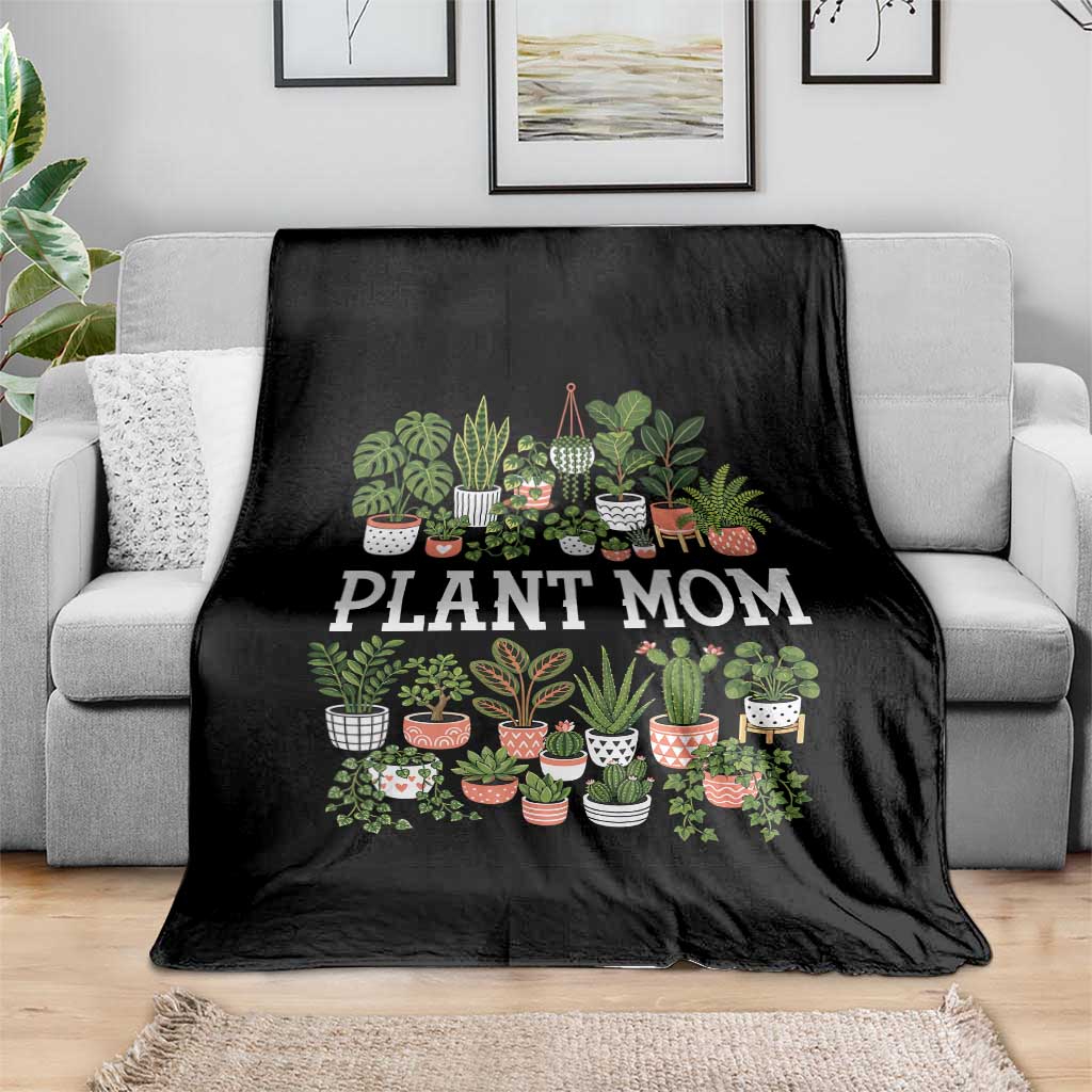 Plant Mom Throw Blanket Funny Plant Lady Mama Floral Garden TS11 Print Your Wear