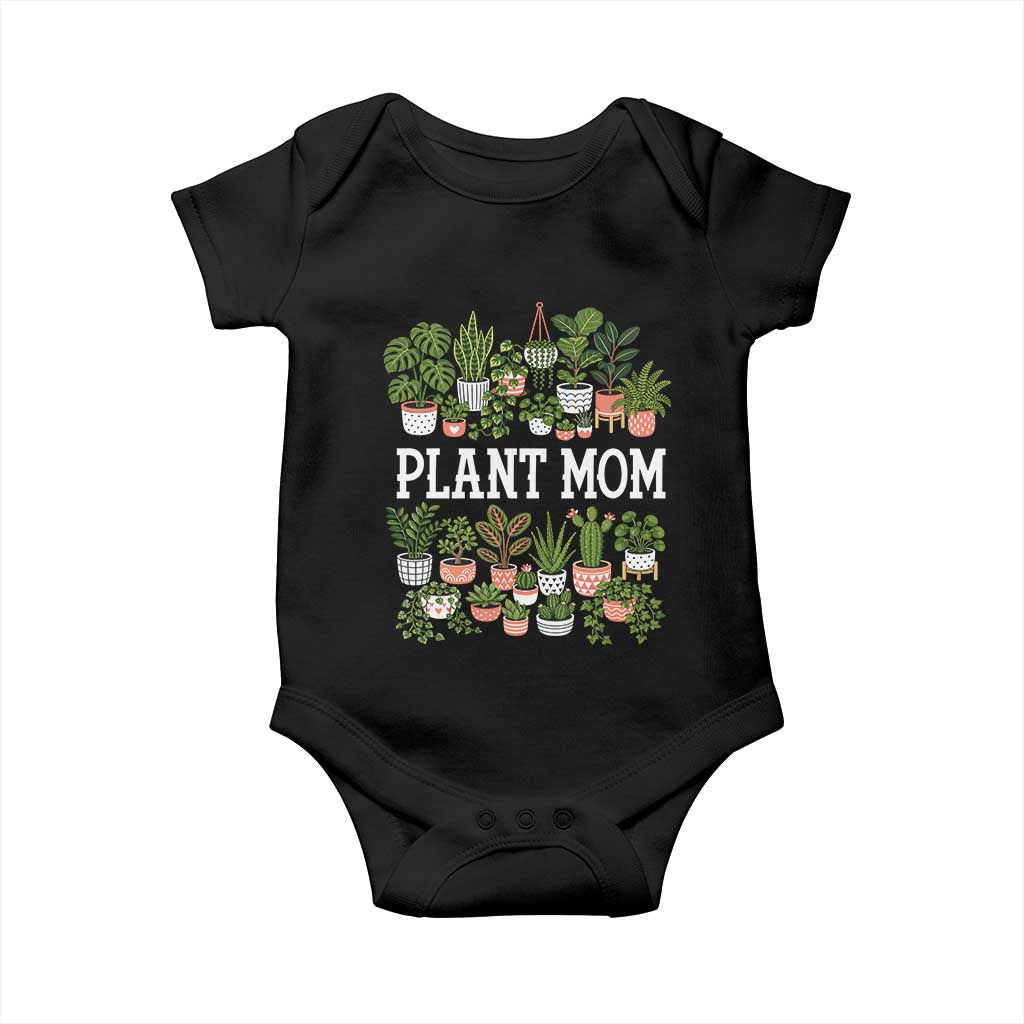 Plant Mom Baby Onesie Funny Plant Lady Mama Floral Garden TS11 Black Print Your Wear