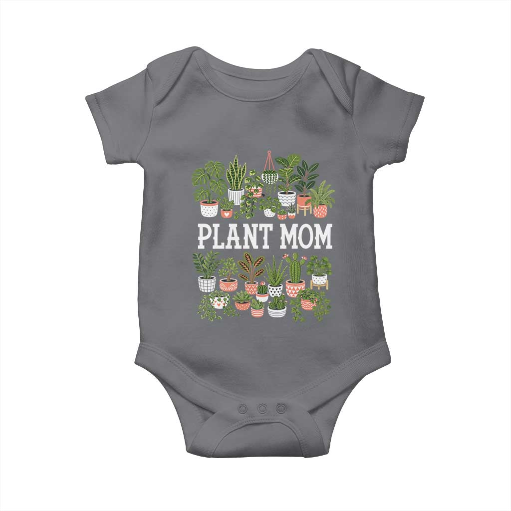 Plant Mom Baby Onesie Funny Plant Lady Mama Floral Garden TS11 Charcoal Print Your Wear