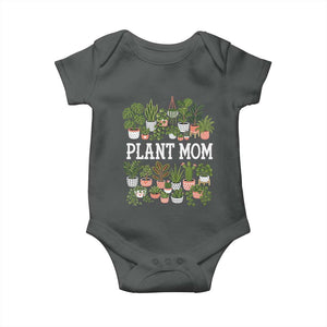 Plant Mom Baby Onesie Funny Plant Lady Mama Floral Garden TS11 Dark Heather Print Your Wear