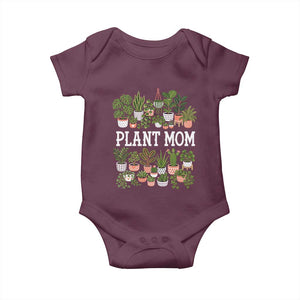 Plant Mom Baby Onesie Funny Plant Lady Mama Floral Garden TS11 Maroon Print Your Wear