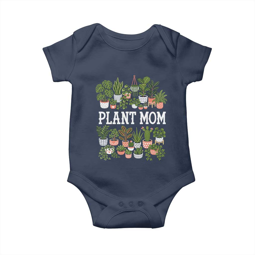 Plant Mom Baby Onesie Funny Plant Lady Mama Floral Garden TS11 Navy Print Your Wear