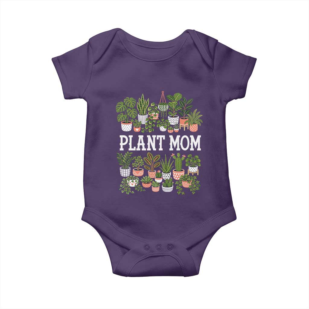 Plant Mom Baby Onesie Funny Plant Lady Mama Floral Garden TS11 Purple Print Your Wear