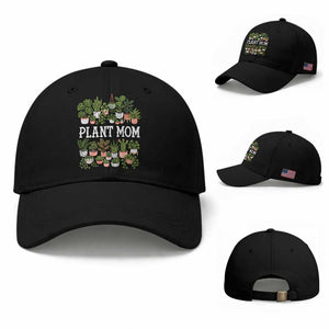 Plant Mom Baseball Cap Funny Plant Lady Mama Floral Garden TS11 Baseball Cap Universal Fit Black Print Your Wear