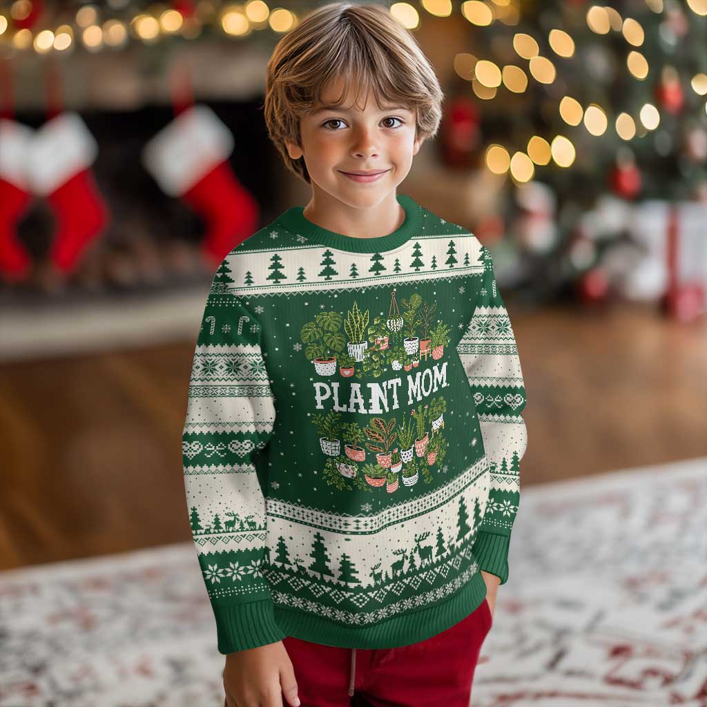 Plant Mom Ugly Christmas Sweater Funny Plant Lady Mama Floral Garden TS11 Forest Green Beige Print Your Wear
