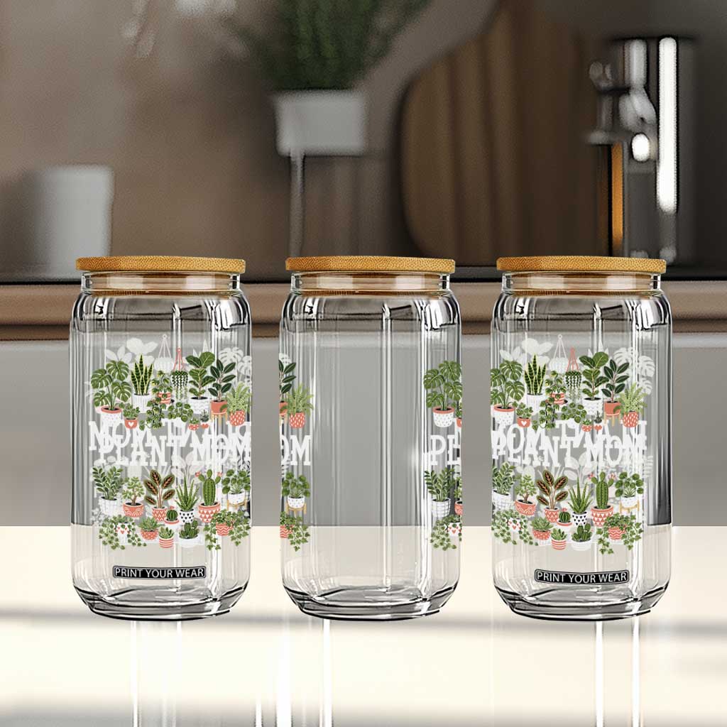 Plant Mom Glass Can Funny Plant Lady Mama Floral Garden TS11 Print Your Wear