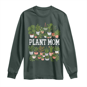 Plant Mom Long Sleeve Shirt Funny Plant Lady Mama Floral Garden TS11 Dark Forest Green Print Your Wear