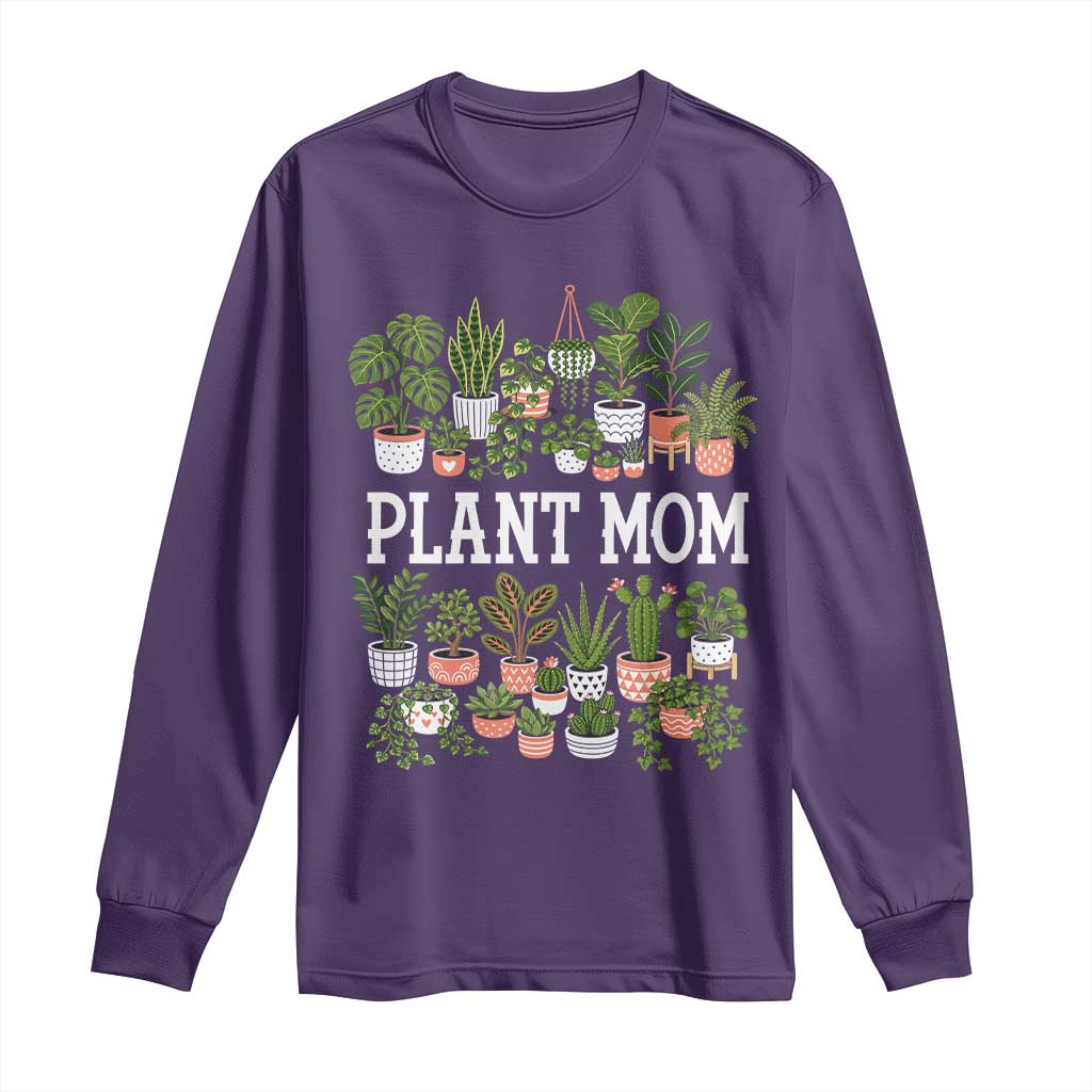 Plant Mom Long Sleeve Shirt Funny Plant Lady Mama Floral Garden TS11 Purple Print Your Wear