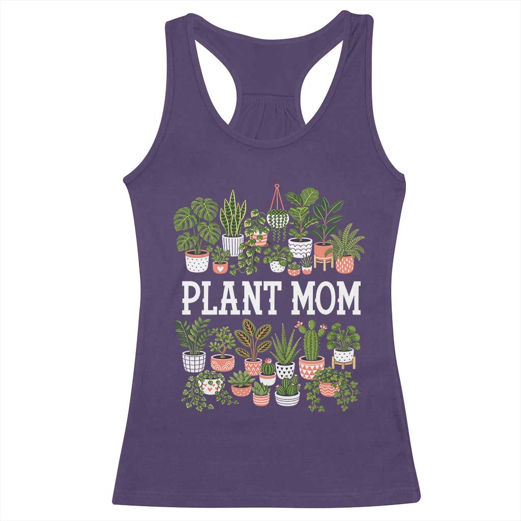Plant Mom Racerback Tank Top Funny Plant Lady Mama Floral Garden TS11 Purple Print Your Wear