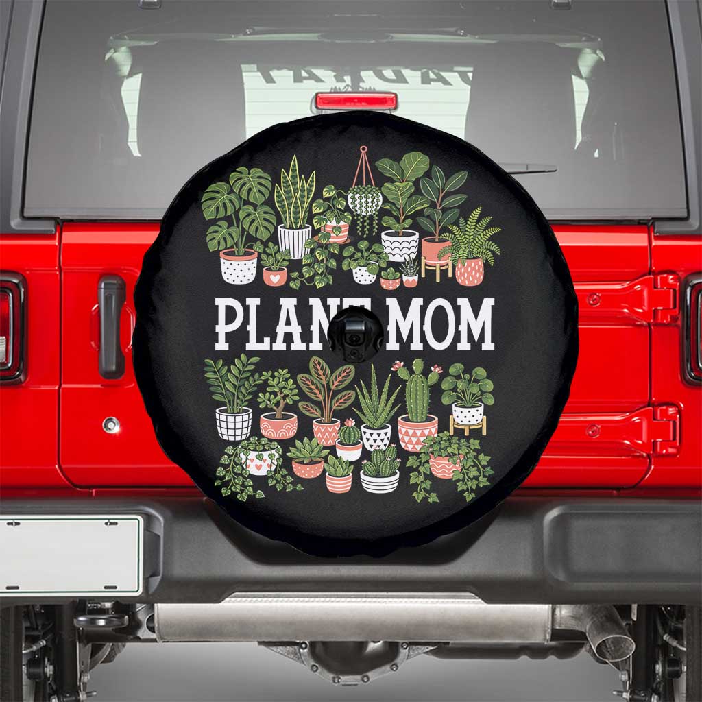 Plant Mom Spare Tire Cover Funny Plant Lady Mama Floral Garden TS11 Black Print Your Wear
