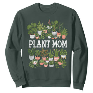 Plant Mom Sweatshirt Funny Plant Lady Mama Floral Garden TS11 Dark Forest Green Print Your Wear
