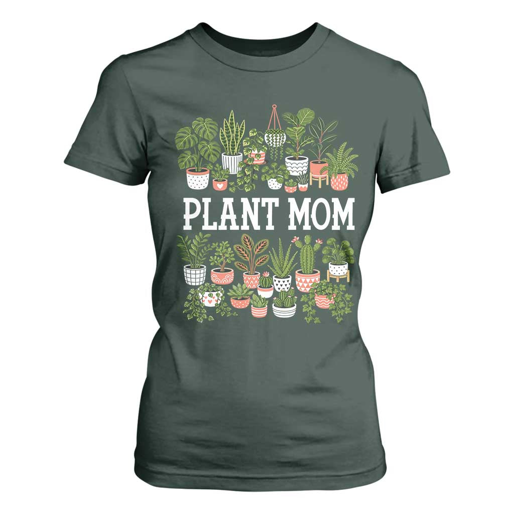 Plant Mom T Shirt For Women Funny Plant Lady Mama Floral Garden TS11 Dark Forest Green Print Your Wear