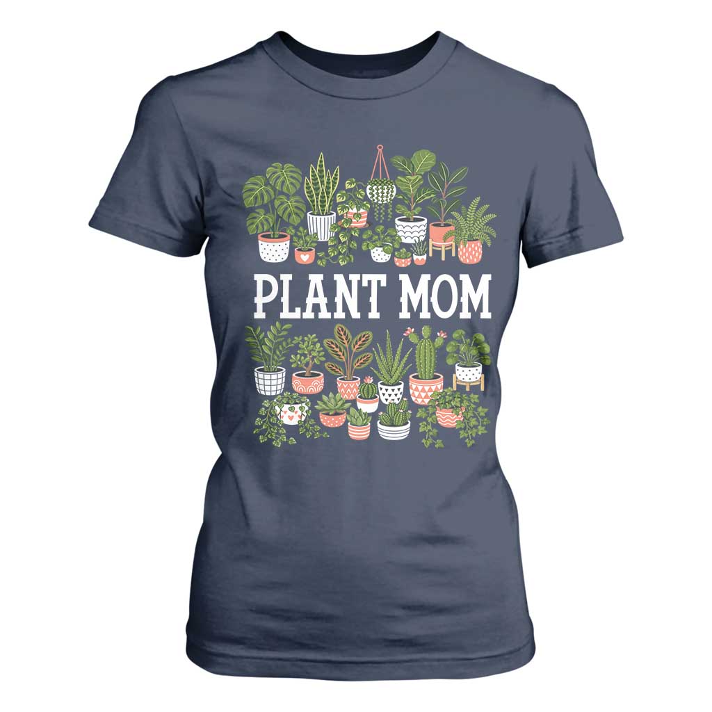 Plant Mom T Shirt For Women Funny Plant Lady Mama Floral Garden TS11 Navy Print Your Wear