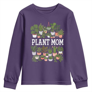 Plant Mom Youth Sweatshirt Funny Plant Lady Mama Floral Garden TS11 Purple Print Your Wear