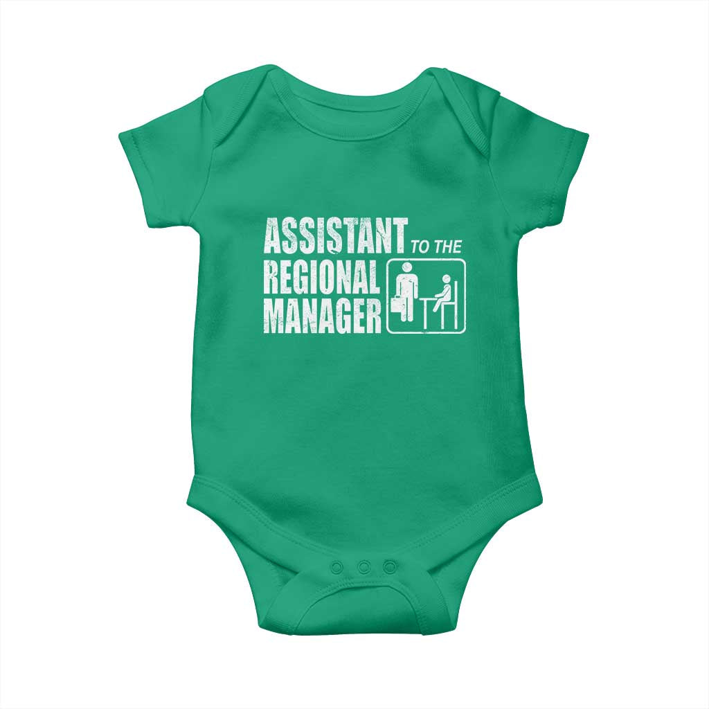 Assistant To The Regional Manager Baby Onesie Funny Dad Baby Matching TS11 Irish Green Print Your Wear
