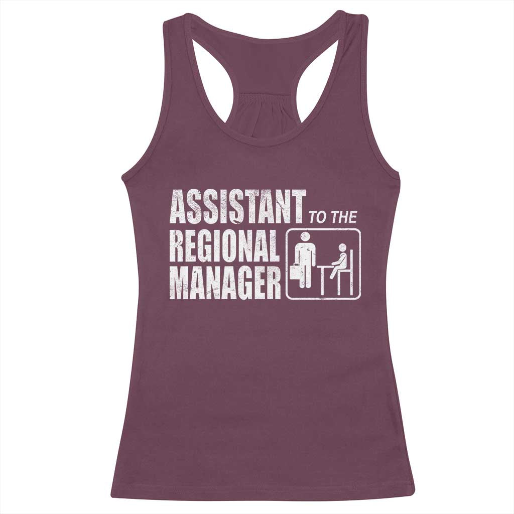 Assistant To The Regional Manager Racerback Tank Top Funny Dad Baby Matching TS11 Maroon Print Your Wear