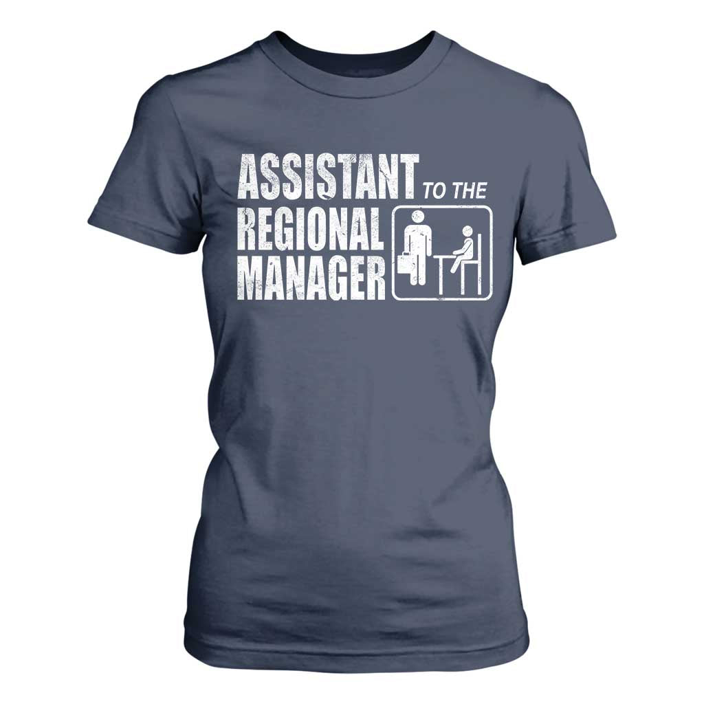 Assistant To The Regional Manager T Shirt For Women Funny Dad Baby Matching TS11 Navy Print Your Wear