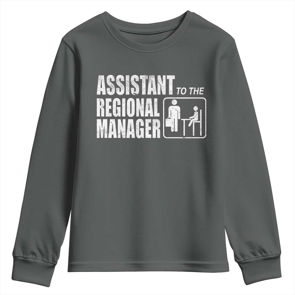 Assistant To The Regional Manager Youth Sweatshirt Funny Dad Baby Matching TS11 Dark Heather Print Your Wear