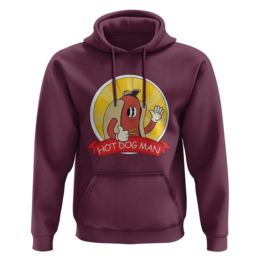 Hot Dog Man Hoodie Vintage Comic Retro TS11 Maroon Print Your Wear