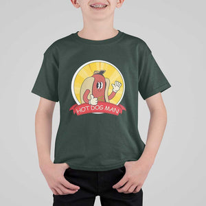 Hot Dog Man T Shirt For Kid Vintage Comic Retro TS11 Dark Forest Green Print Your Wear