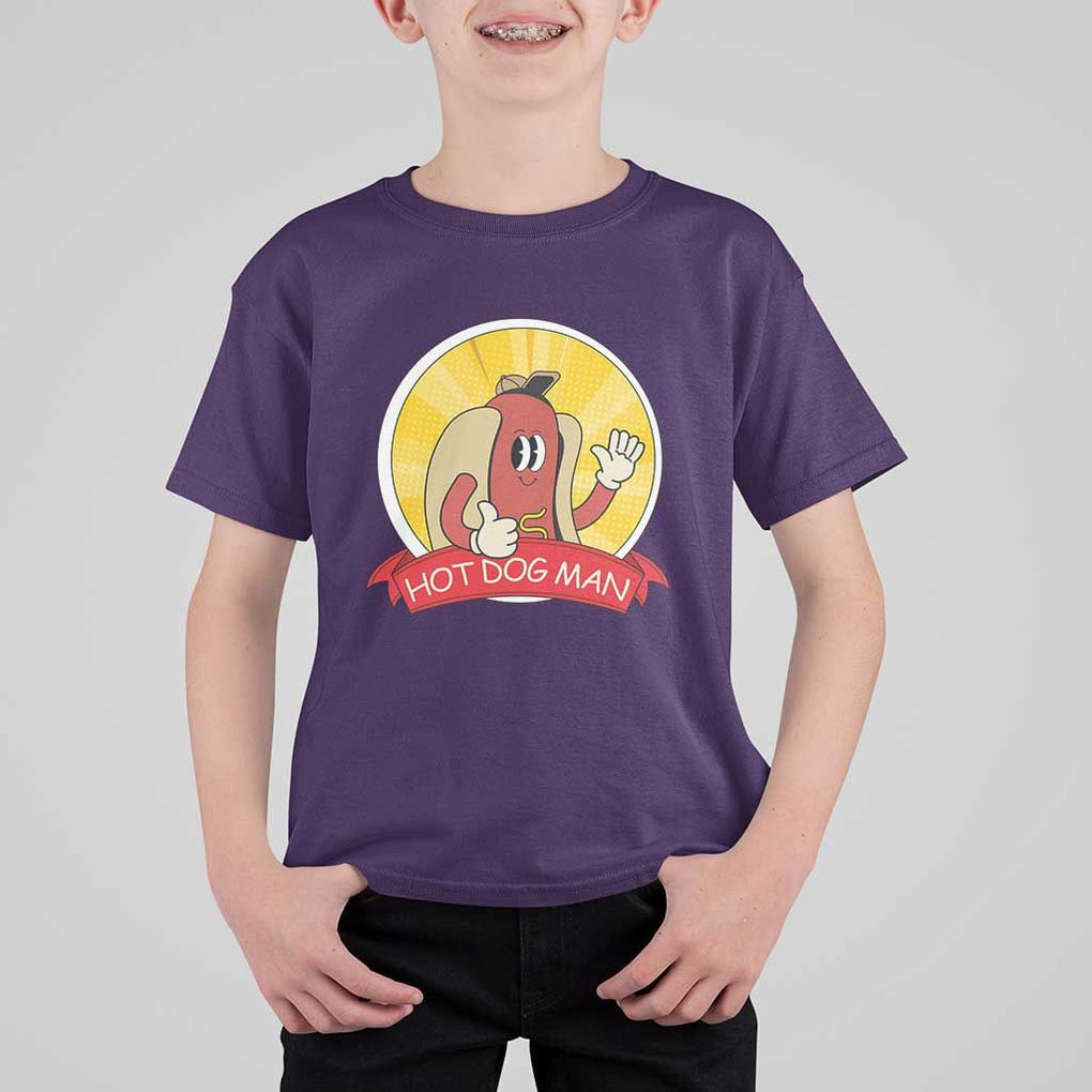 Hot Dog Man T Shirt For Kid Vintage Comic Retro TS11 Purple Print Your Wear