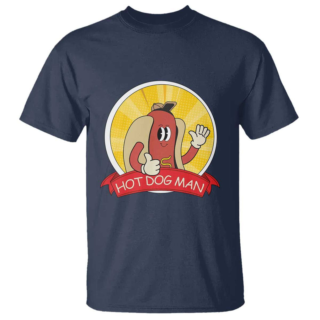 Hot Dog Man T Shirt Vintage Comic Retro TS11 Navy Print Your Wear