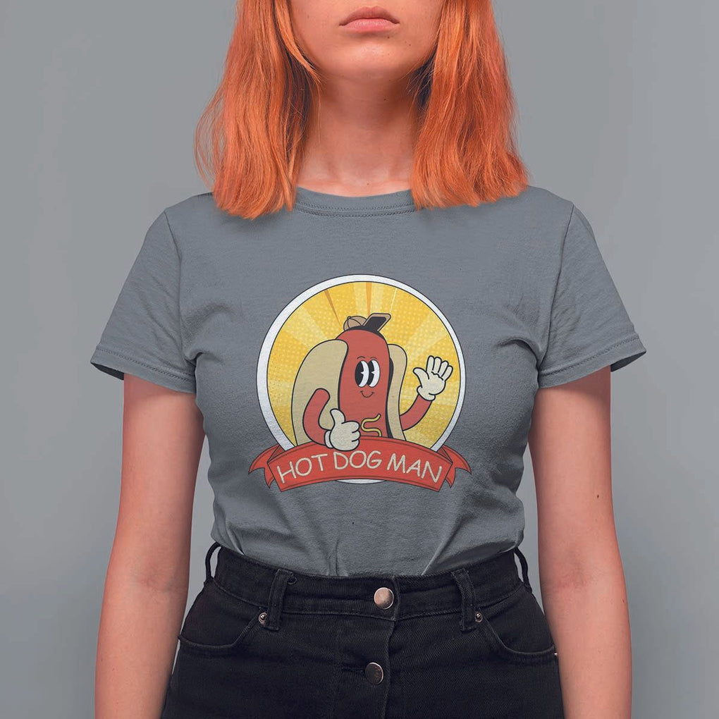 Hot Dog Man T Shirt For Women Vintage Comic Retro TS11 Charcoal Print Your Wear