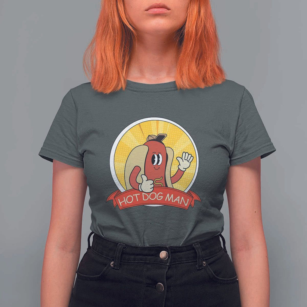Hot Dog Man T Shirt For Women Vintage Comic Retro TS11 Dark Heather Print Your Wear