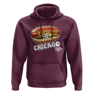 HotDog Lover Hoodie Chicago Style Hot Dog Vintage Summer Souvenir Travel TS11 Maroon Print Your Wear
