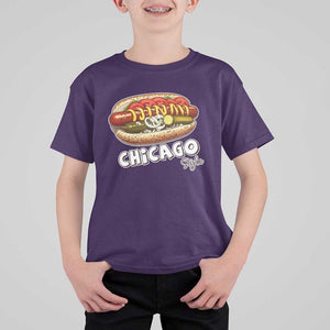 HotDog Lover T Shirt For Kid Chicago Style Hot Dog Vintage Summer Souvenir Travel TS11 Purple Print Your Wear