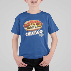 HotDog Lover T Shirt For Kid Chicago Style Hot Dog Vintage Summer Souvenir Travel TS11 Royal Blue Print Your Wear