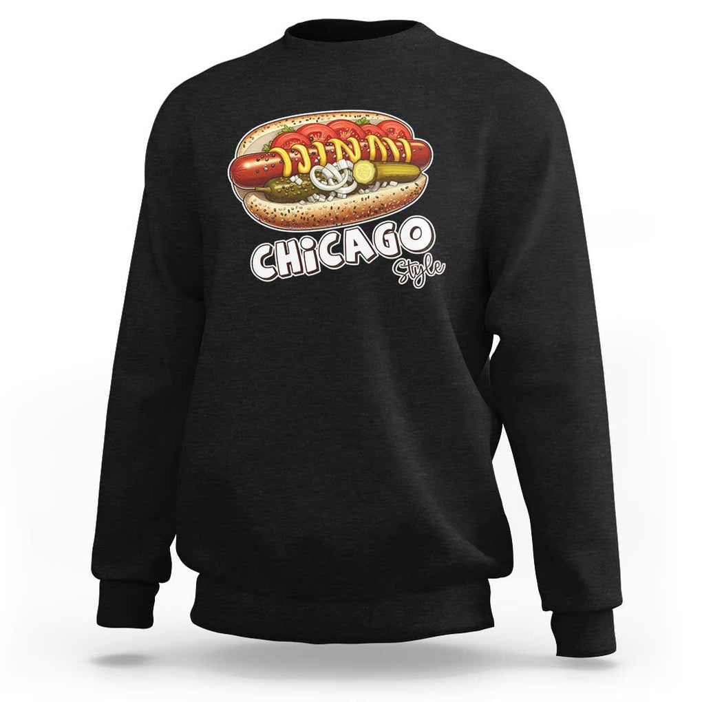 HotDog Lover Sweatshirt Chicago Style Hot Dog Vintage Summer Souvenir Travel TS11 Black Print Your Wear