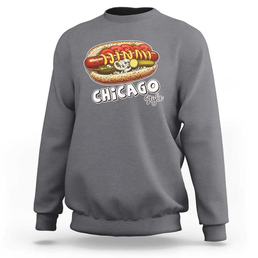 HotDog Lover Sweatshirt Chicago Style Hot Dog Vintage Summer Souvenir Travel TS11 Charcoal Print Your Wear