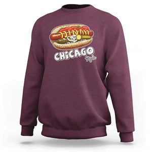 HotDog Lover Sweatshirt Chicago Style Hot Dog Vintage Summer Souvenir Travel TS11 Maroon Print Your Wear