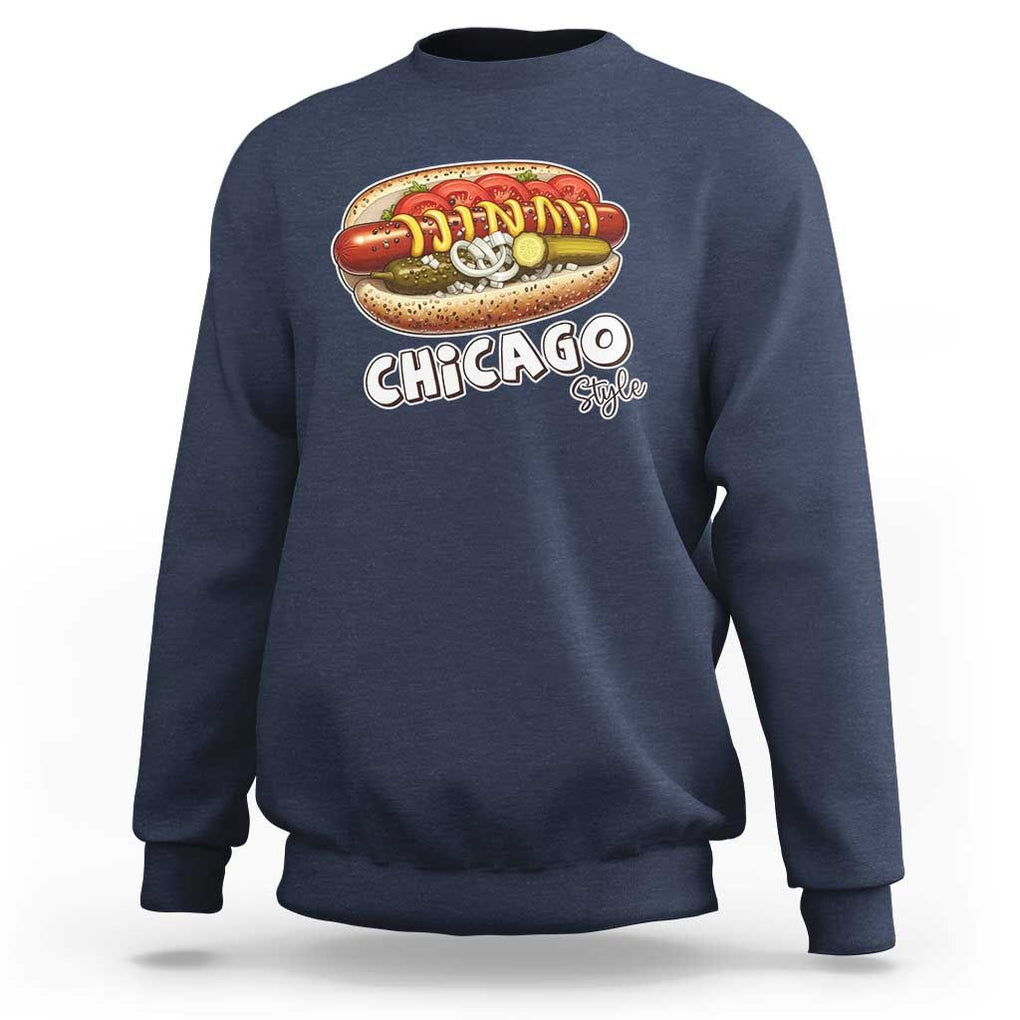 HotDog Lover Sweatshirt Chicago Style Hot Dog Vintage Summer Souvenir Travel TS11 Navy Print Your Wear