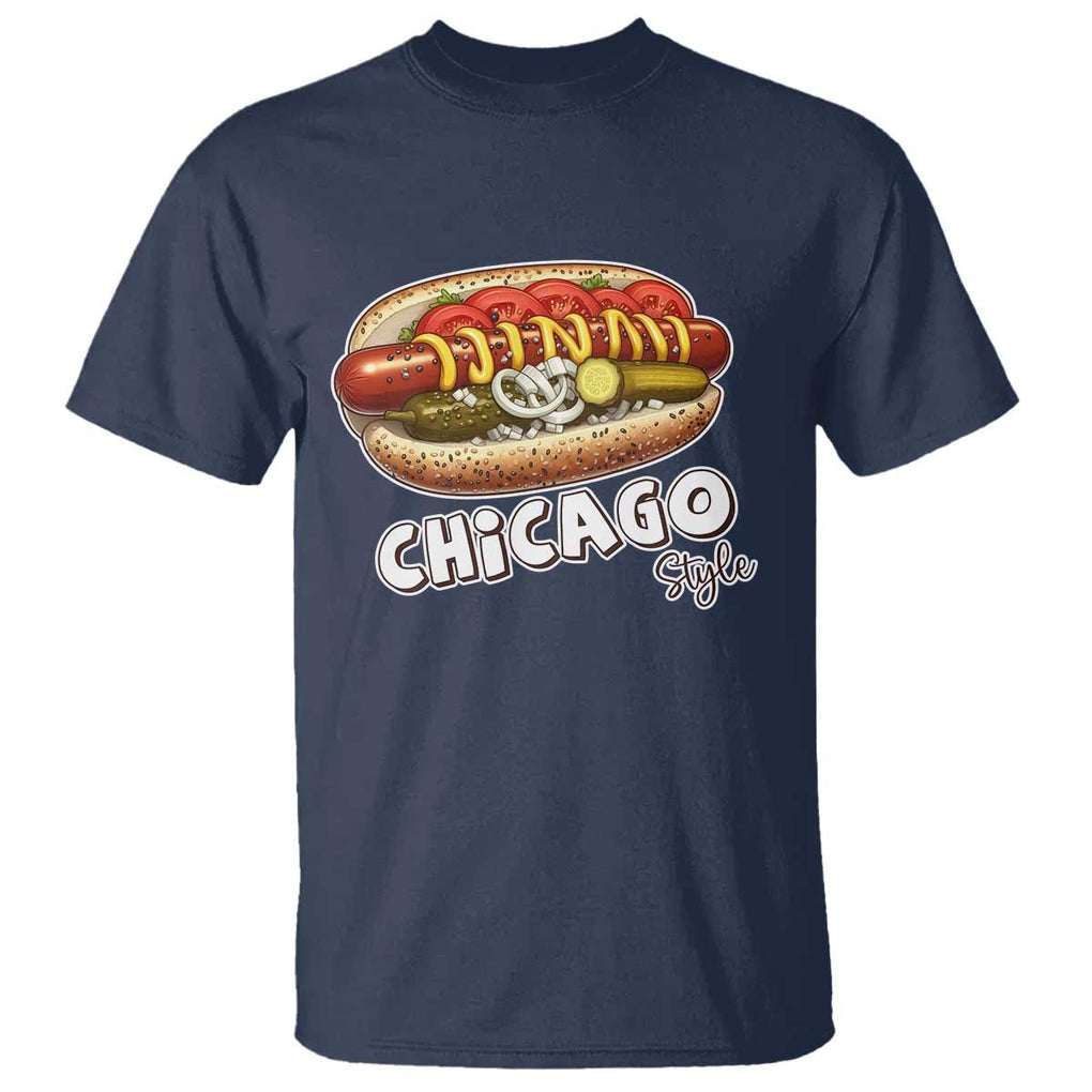 HotDog Lover T Shirt Chicago Style Hot Dog Vintage Summer Souvenir Travel TS11 Navy Print Your Wear