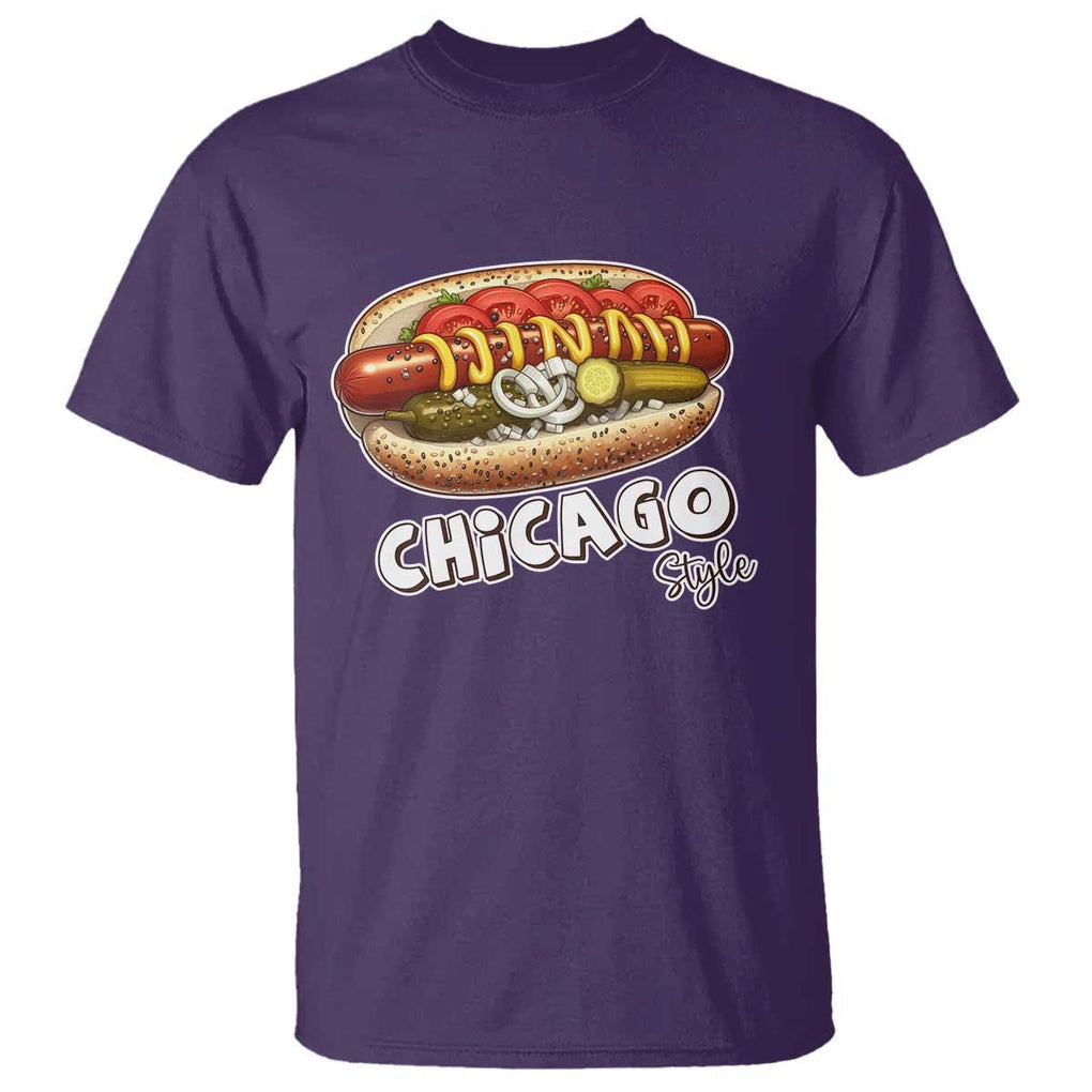 HotDog Lover T Shirt Chicago Style Hot Dog Vintage Summer Souvenir Travel TS11 Purple Print Your Wear