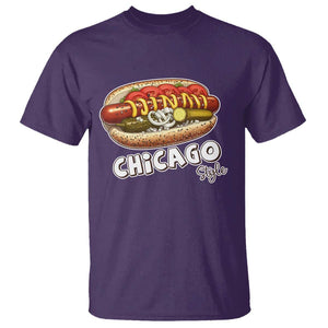 HotDog Lover T Shirt Chicago Style Hot Dog Vintage Summer Souvenir Travel TS11 Purple Print Your Wear