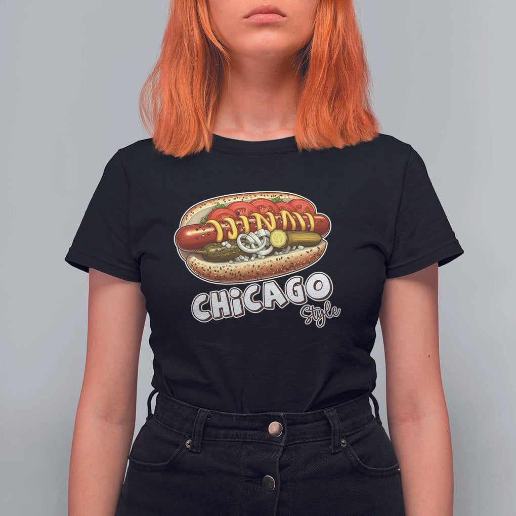 HotDog Lover T Shirt For Women Chicago Style Hot Dog Vintage Summer Souvenir Travel TS11 Black Print Your Wear