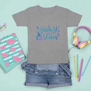 Mermaid Vibes T Shirt For Kid Cute Mermaid Tail Beach TS11 Sport Gray Print Your Wear