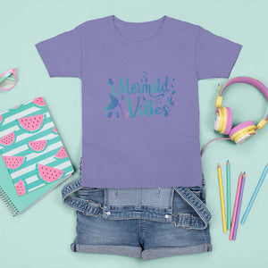 Mermaid Vibes T Shirt For Kid Cute Mermaid Tail Beach TS11 Violet Print Your Wear