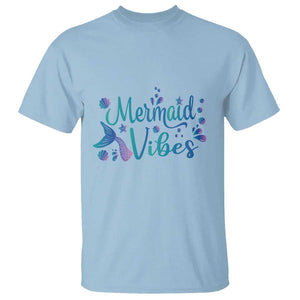 Mermaid Vibes T Shirt Cute Mermaid Tail Beach TS11 Light Blue Print Your Wear