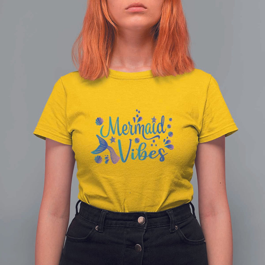Mermaid Vibes T Shirt For Women Cute Mermaid Tail Beach TS11 Daisy Print Your Wear