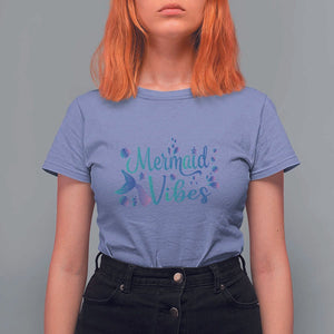 Mermaid Vibes T Shirt For Women Cute Mermaid Tail Beach TS11 Violet Print Your Wear