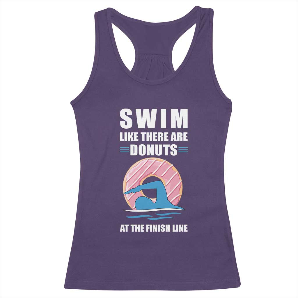 Swimming Lover Racerback Tank Top Swim Like There Are Donuts At The Finish Line TS11 Purple Print Your Wear