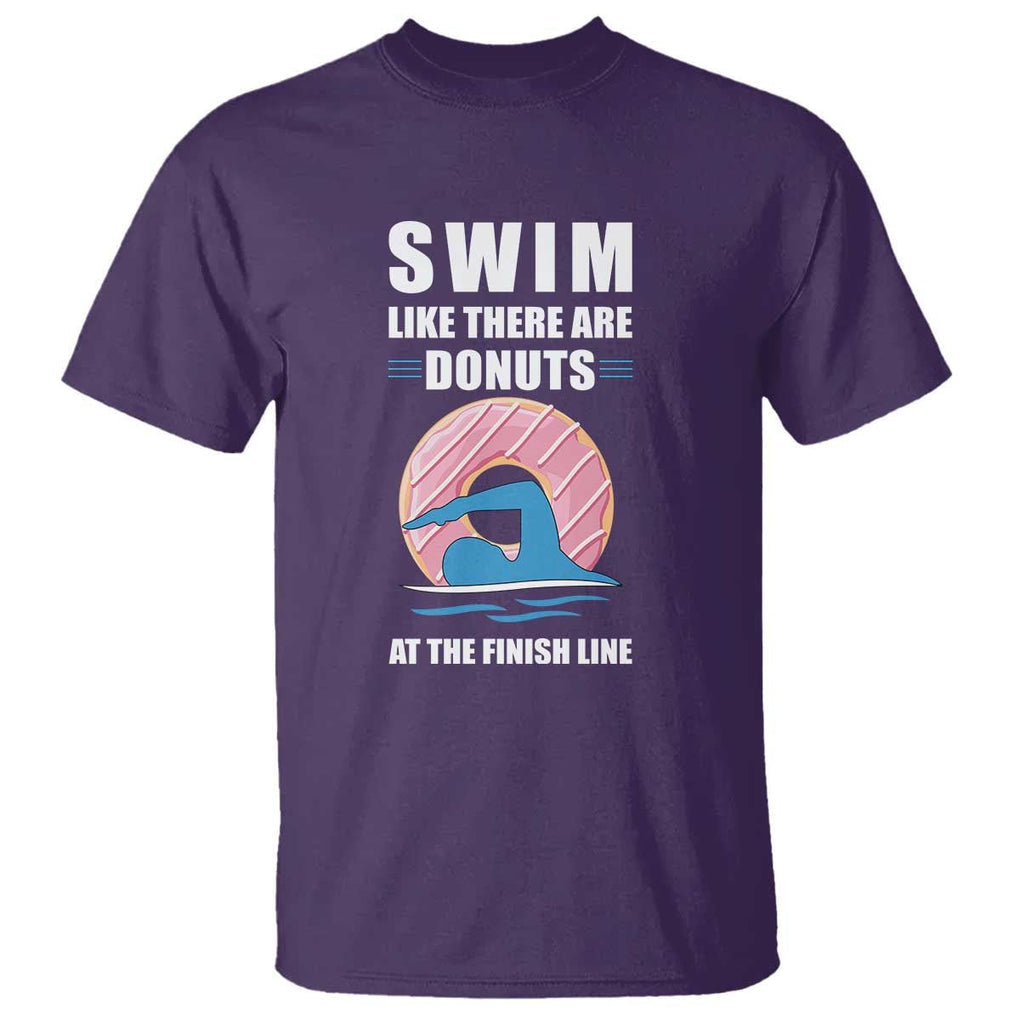 Swimming Lover T Shirt Swim Like There Are Donuts At The Finish Line TS11 Purple Print Your Wear