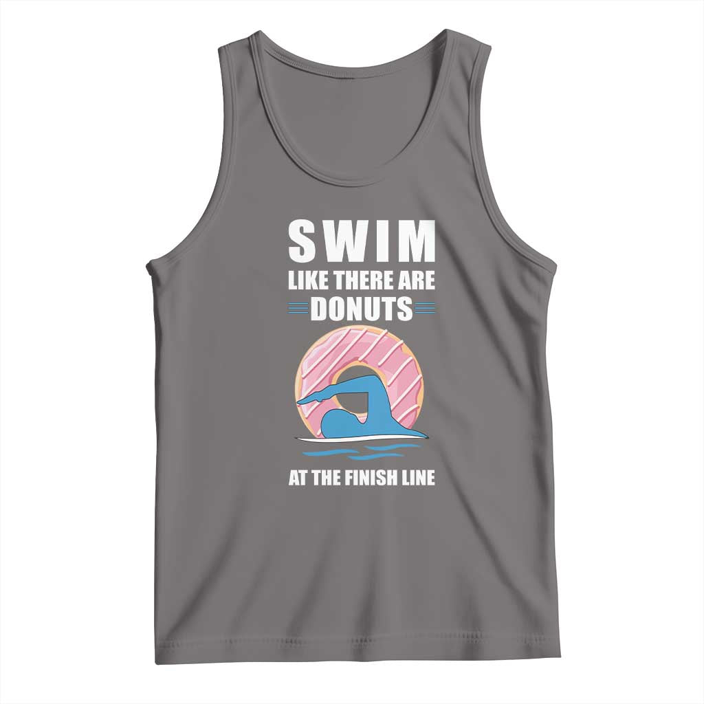 Swimming Lover Tank Top Swim Like There Are Donuts At The Finish Line TS11 Deep Heather Print Your Wear