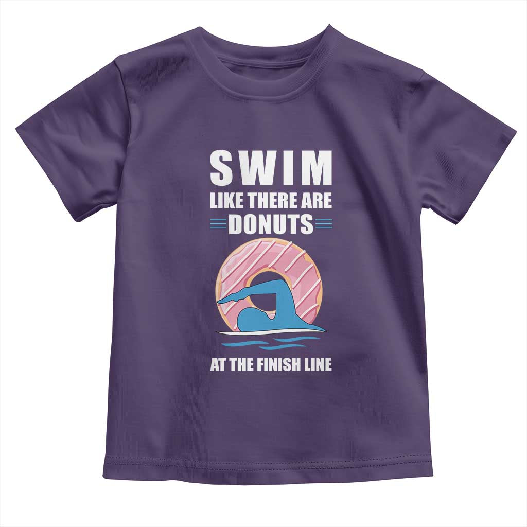 Swimming Lover Toddler T Shirt Swim Like There Are Donuts At The Finish Line TS11 Purple Print Your Wear