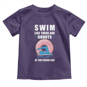 Swimming Lover Toddler T Shirt Swim Like There Are Donuts At The Finish Line TS11 Purple Print Your Wear