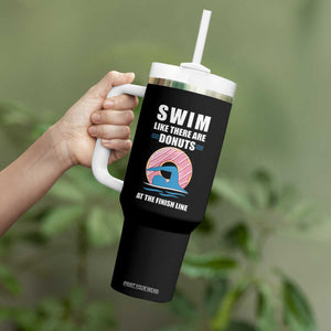 Swimming Lover Tumbler With Handle Swim Like There Are Donuts At The Finish Line TS11 Print Your Wear